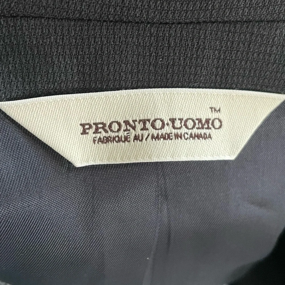 Pronto Oumo Mens 100% Worstead wool suit jacket 41 Tall Black
